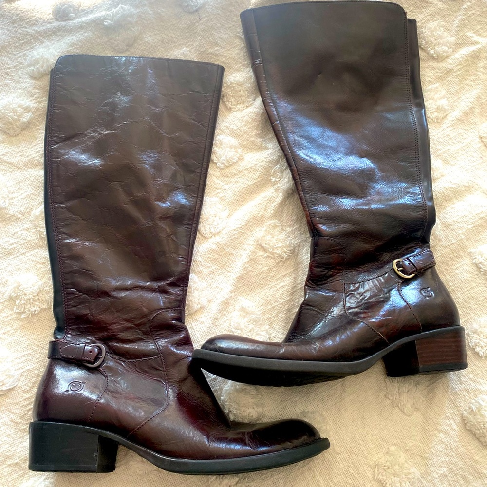 Born Riding Boots- Deep brown/ burgundy 8M